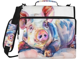 Lindo Organizador De Aquarela Com 3 Argolas, Resistente À Água, Com Compartimento Laptop E Bolsos Arquivos, Ideal