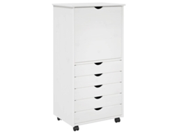Conjunto 1 Unidades De Armazenamento Vidaxl Branco Madeira De Pinho Maciça (53 X 39 X 103 Cm)