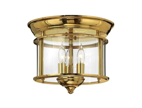 Mount HINKLEY Hk-Gentry-F-Pb Brass Sólidas Vidro Transparente E14 3 Lâmpadas