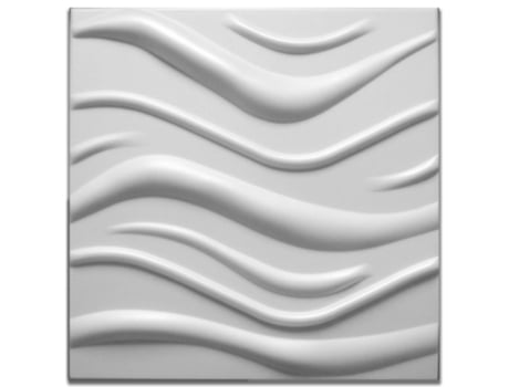Painéis Para Teto Ou Parede ETERNAL PARQUET 50X50X2Cm Branco 4 Modelos 20M2 de Ondas