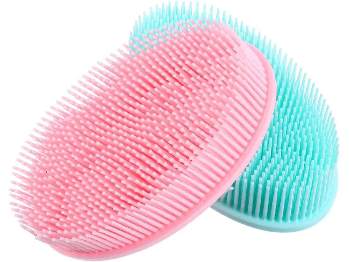 Lurelia Pack De 2 Escovas De Banho Para Bebé, Silicone Macio, Pega Ergonómica E Massagem Suave, Uso Diário Suave