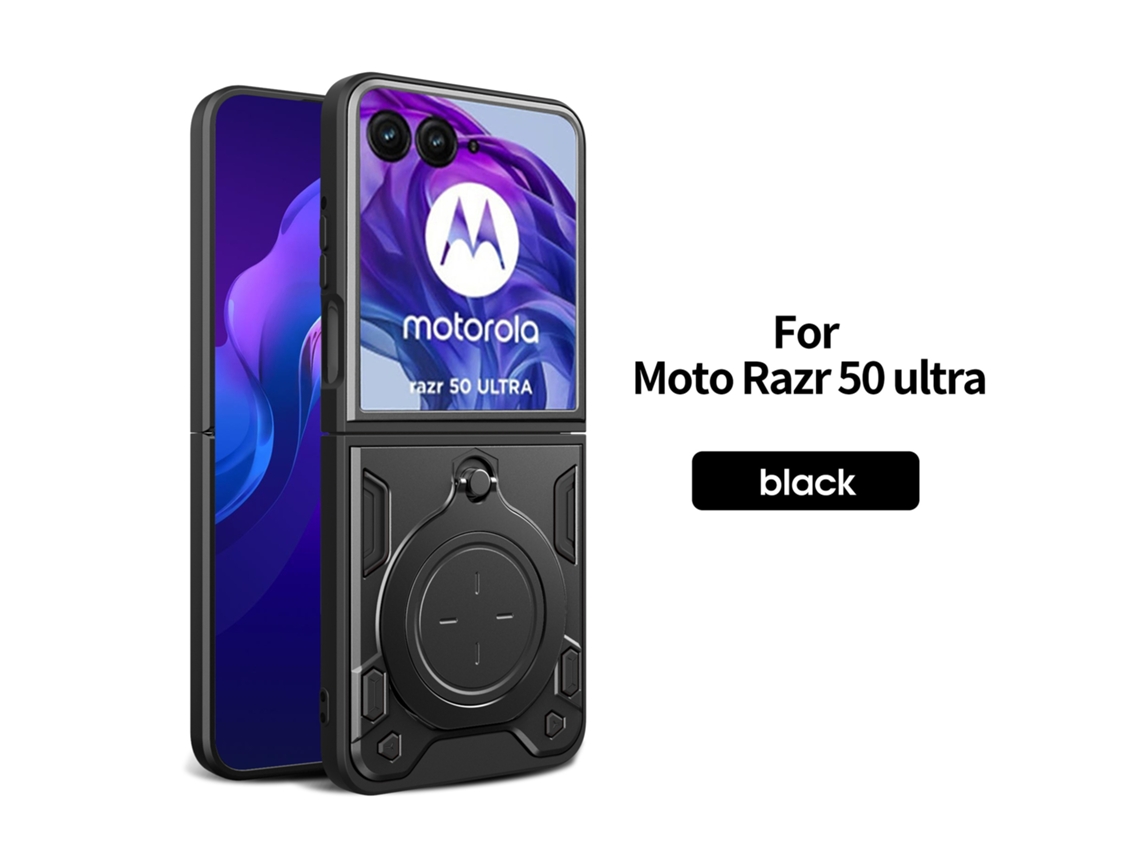 Capa Magnética Para Celular Com Suporte De Janela De Pressãopreto - Moto Razr 50/razr 2024