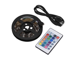 Fita De Led Rgb Usb De 0,55yd 120° À Prova D'água Com Controle Remoto Ir De 24 Teclas