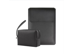 Capa Para Laptop Em Couro Pu Com Suporte E Bolso Para Adaptador - Compatível Com Huawei, Samsung, Apple E Garmin De 15 E 16 Polegadas.