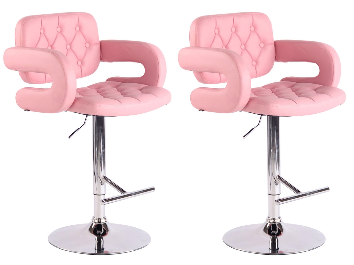 Conjunto de 2 bancos de bar Dublin rosa CLP