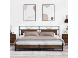 Vidaxl Estrutura Cama Sem Colchão 200x200cm Metal Carvalho Castanho