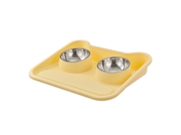 Tigela para Alimentação de Animais de Estimação, Dupla para Gatos com Suporte Inclinável, Anti vômito para Gatinhos com Bandeja AQUAFORGE