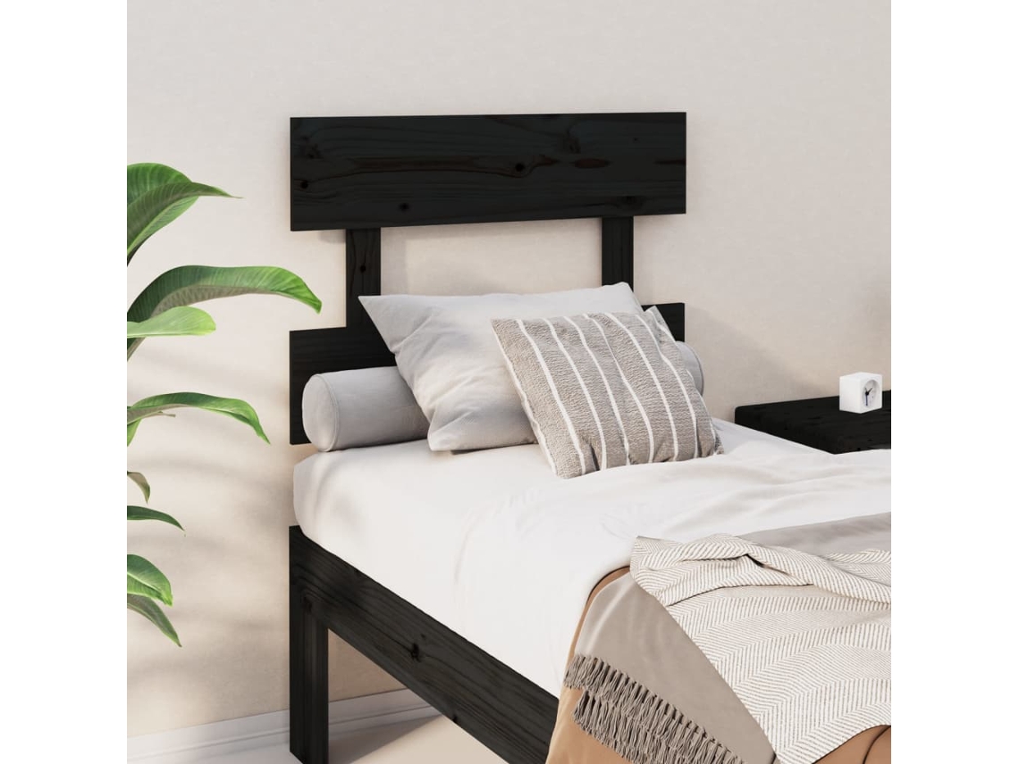 Cabecero 93,5x3x81 cm Pino Macizo Negro