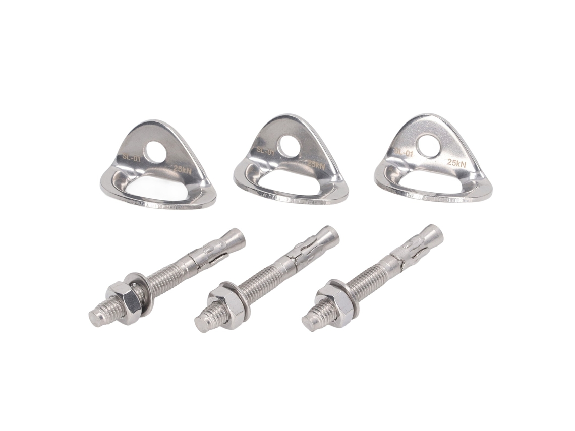 Apoio de Parafuso de Escalada 3 Pares Aço Inox