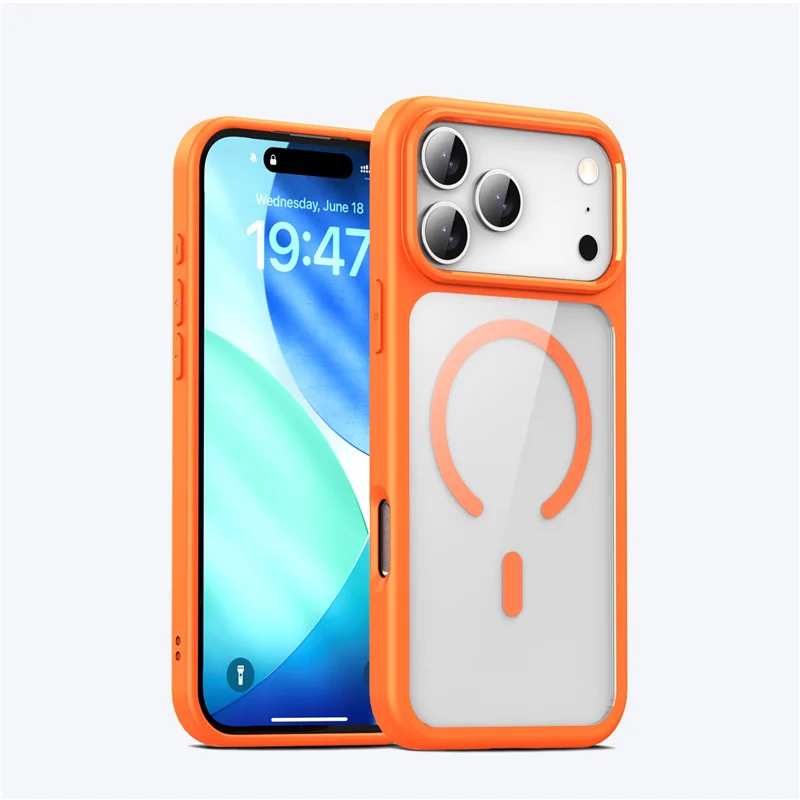 (laranja, Iphone Air) Capa Rígida À Prova De Choque, Compatível Com Carregamento Sem Fio Magnético, Capa Protetora.