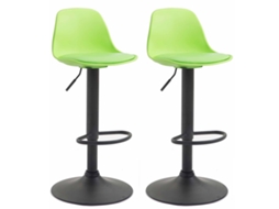 Conjunto De 2 Bancos De Bar Em Plástico Kiel Preto/verde Clp