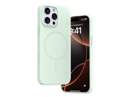 Capa Tkdaddy Para Iphone 15 Pro Max Compatível Com Magsafe Ice-transparente De Silicone Líquido Capa De Telefone Para Pc Verde