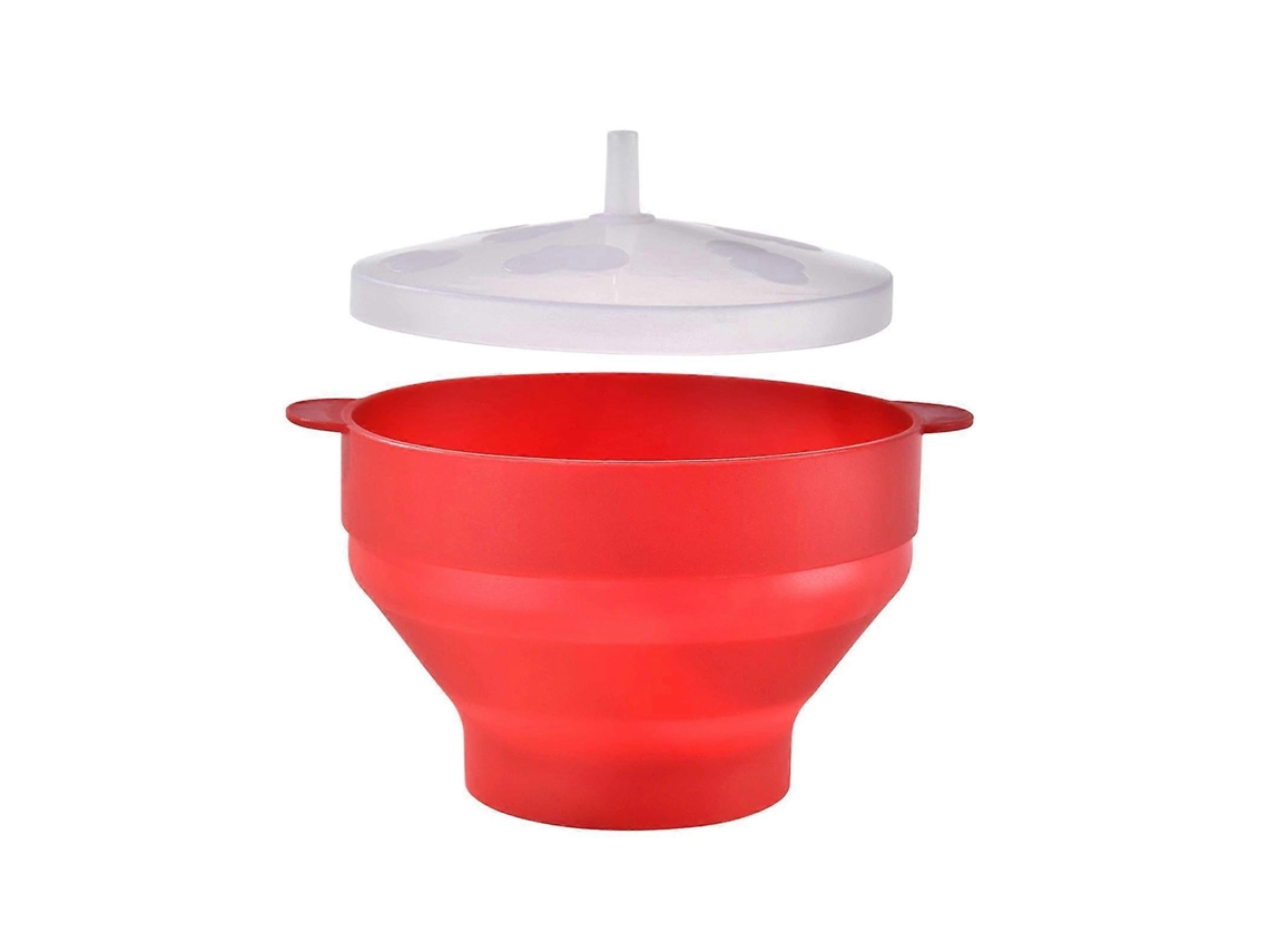 Máquina De Pipoca De Silicone Para Micro-ondas Com Tampa, Tigela Dobrável Com Alça Resistente Ao Calor, Pode Ser Lavada Na Lava-louças (vermelha)