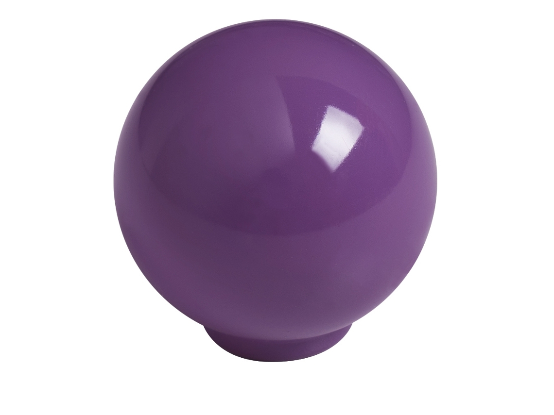 Pacote com 50 Puxadores de Bola Abs de 34 mm de Diâmetro Roxo Brilhante HARDWAREXCHANGE