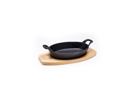 Mini Frigideira Sunnex Oval com Base Madeira 21x15 cm