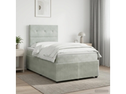 Vidaxl Cama Box Spring Com Colchão Cinzento-claro 120 X 200 Cm Veludo