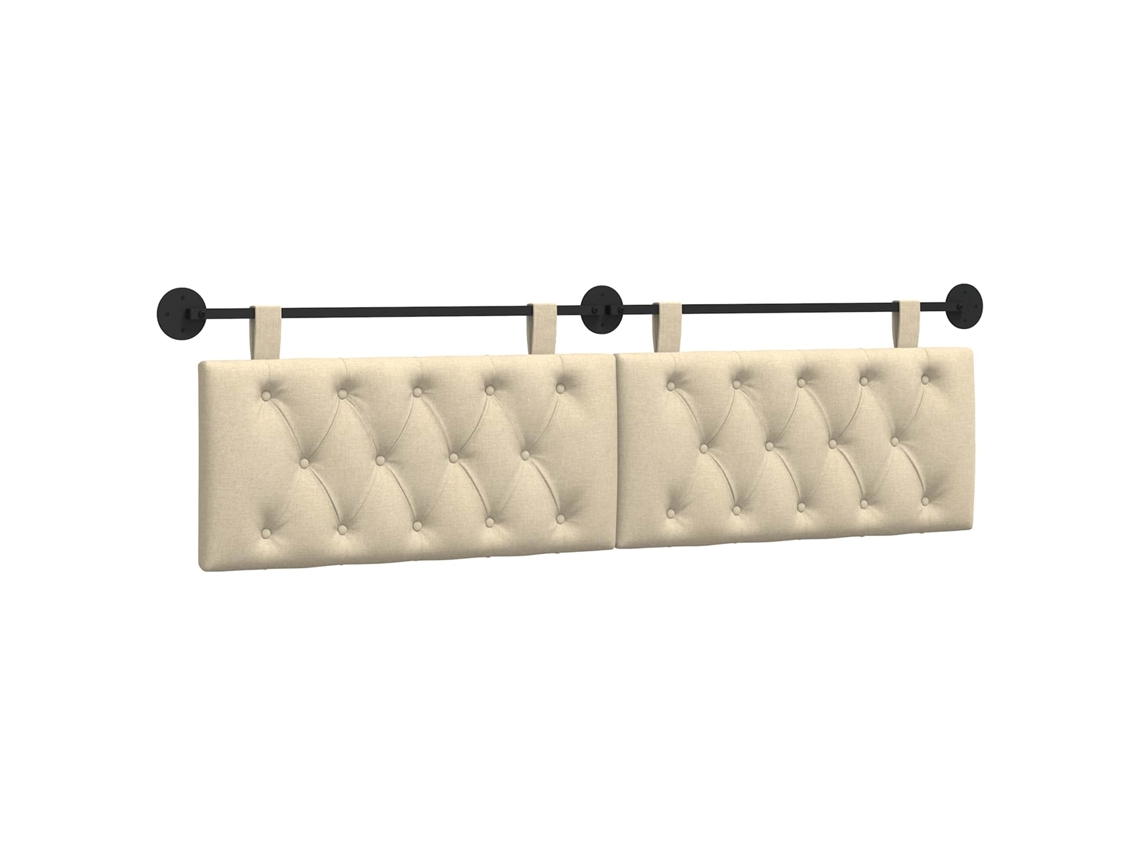 Conjunto 1 Cabeceira Suspensa Vidaxl Creme Tecido (190 X 55 X 7 Cm)