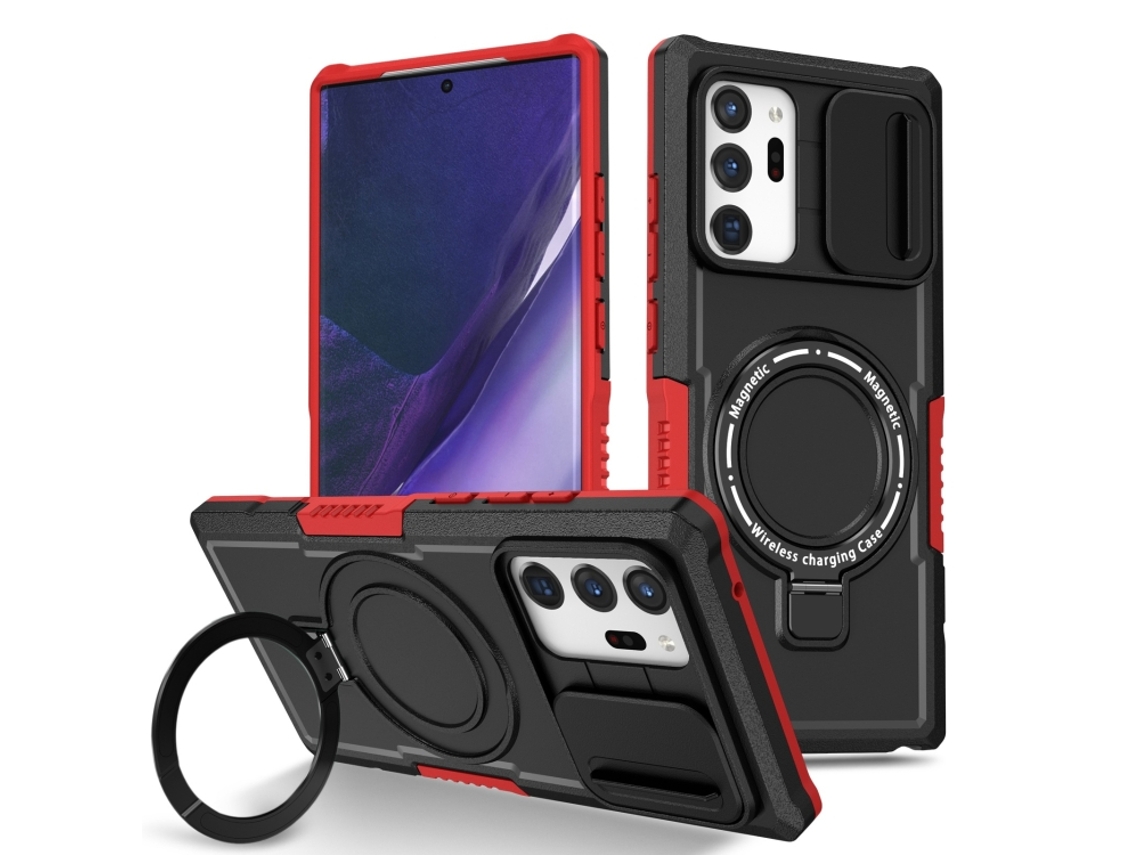 Capa Zruxe Compativel Com Samsung Galaxy Note20 Ultra (deslizante - Magsafe - Tpu - Híbrida - Pc - Preto Vermelho)
