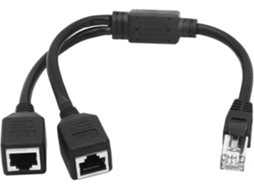 Cabo Adaptador Y Com Divisor De Rede Ethernet E Conector De Extensão Ethernet. Aquaforge (1 Macho Para 2 Fêmeas)