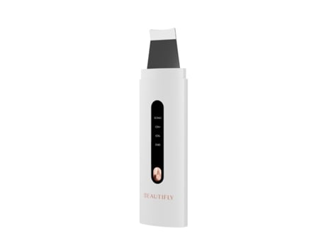 BEAUTIFLY B-Scrub Pro Limpeza Facial Ultrassônica Profissional para Eliminar Cravos Espátula Sônica para Descascar com Iontoforese e Luz de Fóton