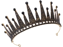 Coroa Preta Metallic Garter Retro para Mulher, Decoração de Cabelo, Confortável