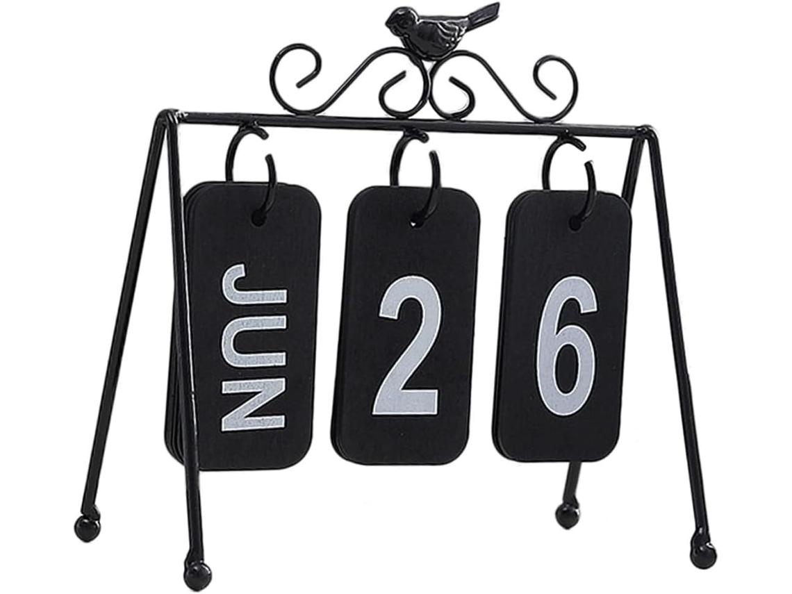 Calendário De Mesa Criativo Com Pássaros, Giratório Para Mesas,