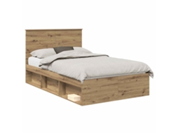 Estrutura da Cama com Cabeceira Carvalho Artesanal 120x190 cm MAISON EXCLUSIVE
