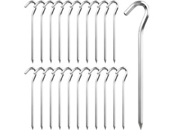 Conjunto de 22 estacas de alumínio AQUAFORGE, 18cm, para camping, jardim e viagens
