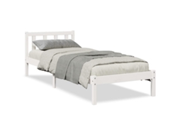 Cama Extra Longa Sem Colchão MAISON EXCLUSIVE Pinho Maciço Branco 100x210 cm