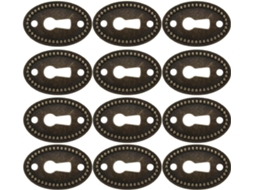 Conjunto De 12 Peças Tampas Ovais Liga Zinco Para Fechaduras Gavetas Cômoda, Ferragens Para Móveis Retrô