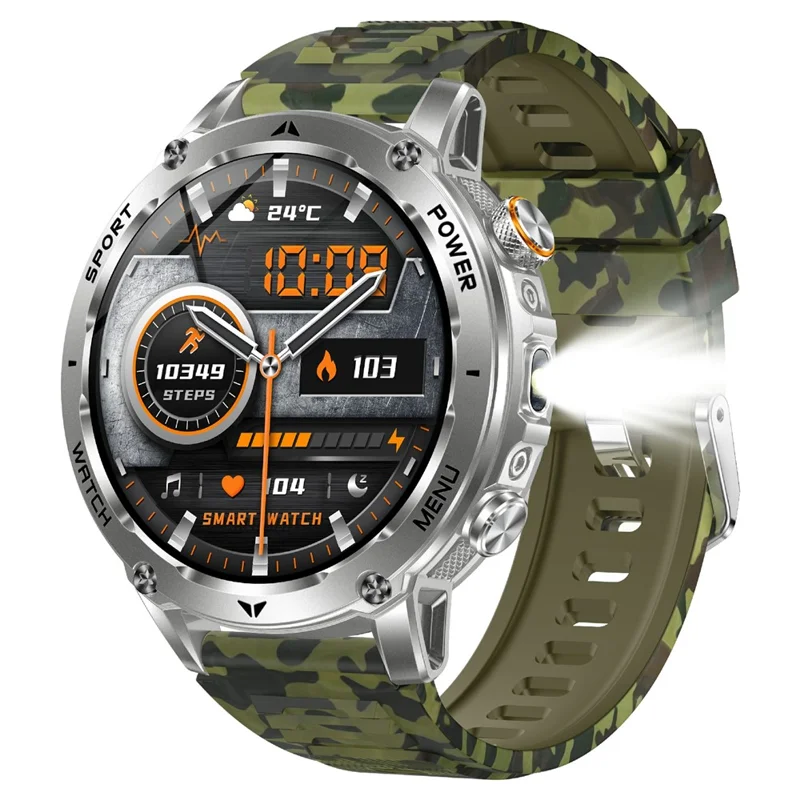 Relógio Inteligente Yuysan Ak118 Desporto 1,7 Polegadas Hd Bluetooth Chamadas Ip68 Camuflado Verde