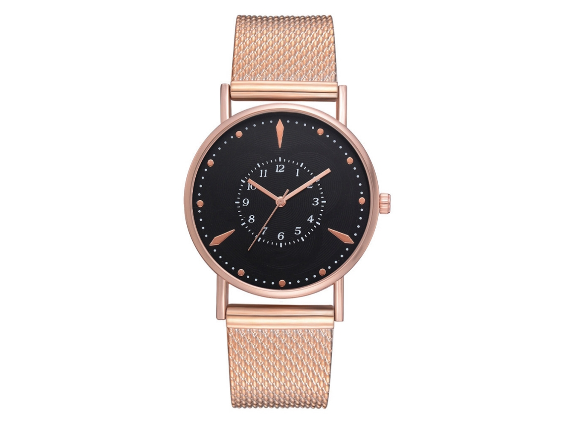 Reloj De Pulsera Para Hombre Fanteeda De Moda Ocio Aleación Oro Rosa Negocios Cuarzo Analógico