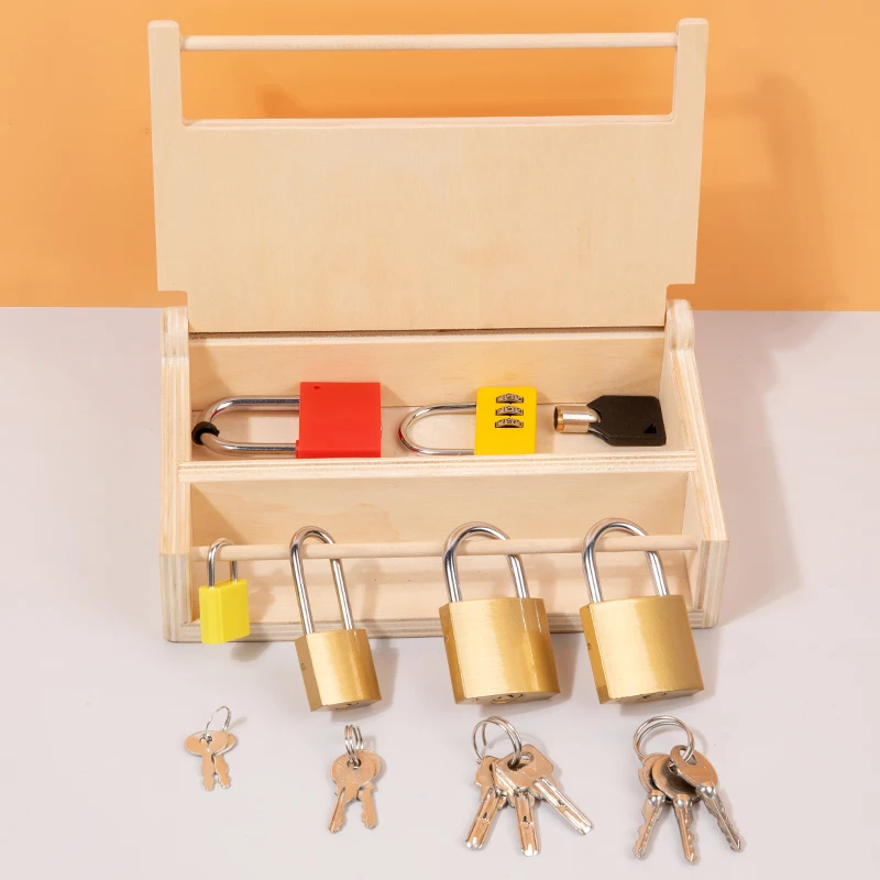 Brinquedos Montessori Com Fechaduras E Chaves Para Treinamento Sensorial Fino