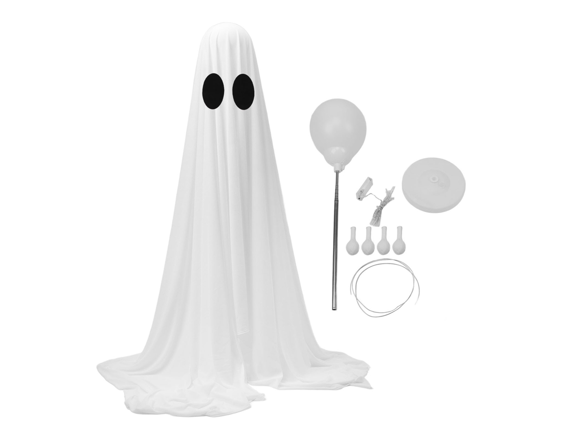 Fantasma Iluminado DIY em Tecido Branco com Luzes e Balões para Festa com S/MARCA