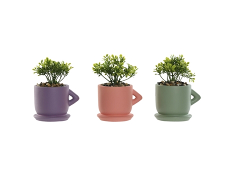 Planta Decorativa Home Esprit Polietileno Cimento Urbana 9 X 7 X 12 Cm (3 Unidades)