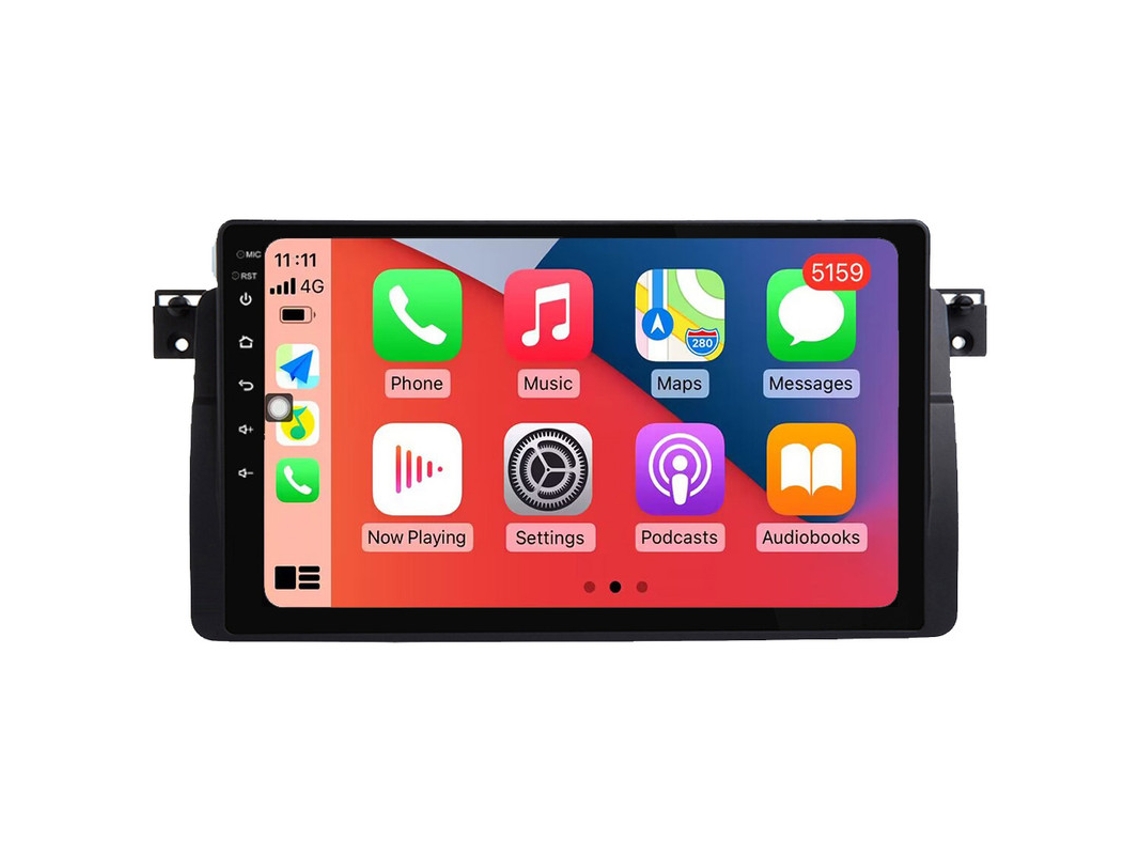 Auto Rádio Carro Bluetooth Autoradio 8GB RAM 128G ROM CarPlay Navegação GPS Ecrã Táctil RoverOne para BMW 3 Series E46 1998-2006  