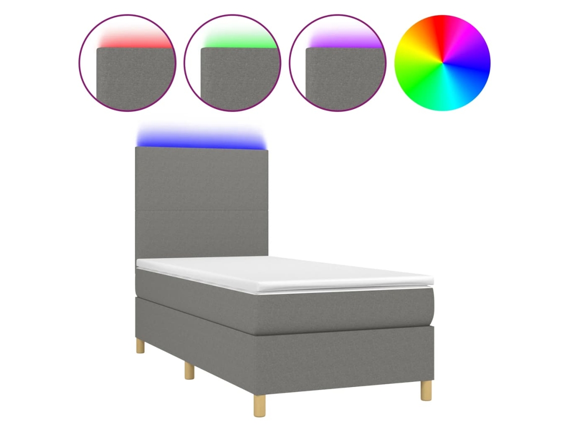 Box Spring Bed, Box Spring Beds Vidaxl Cinzeto Tecido (80 X 200 Cm)