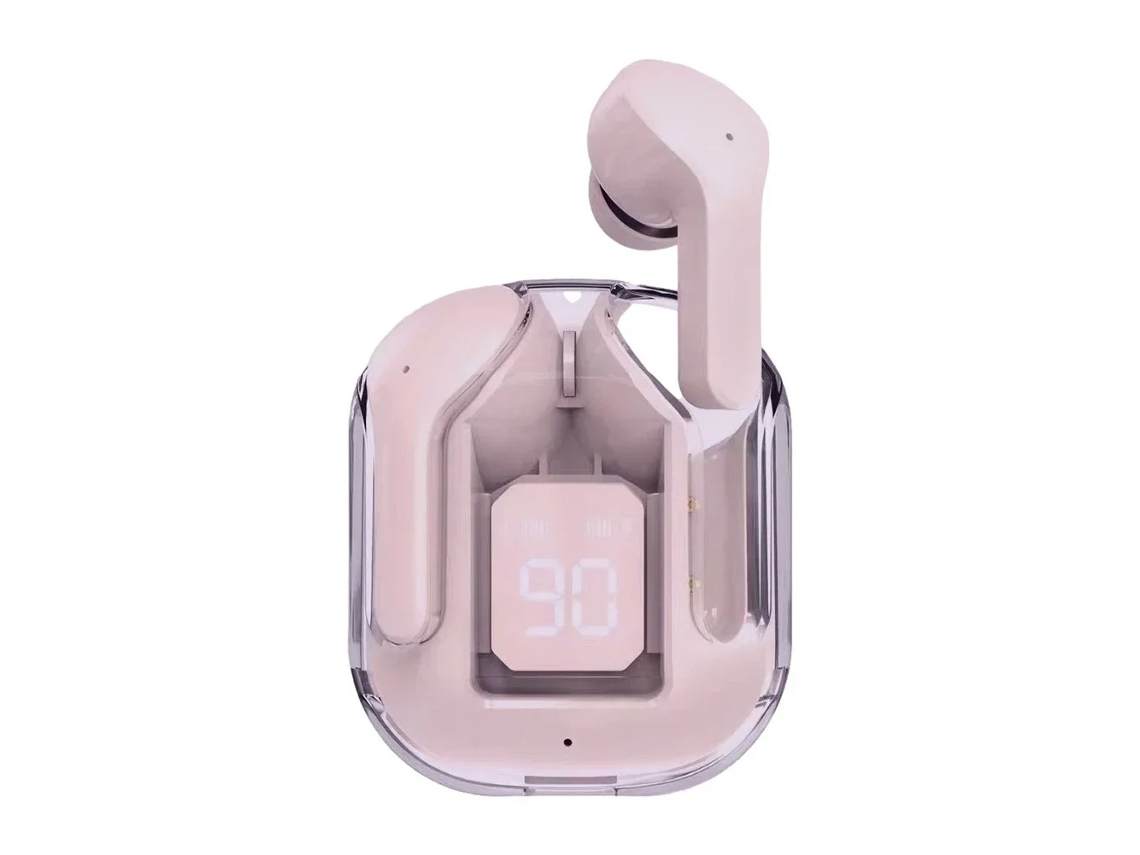 FONES DE OUVIDO BLUETOOTH MDUG com visor de LED e som estéreo hi-fi (rosa)