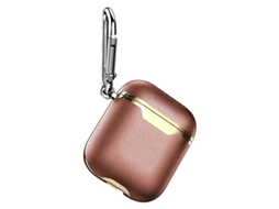 Capa Para Airpods Case Marrom / Dourado Brilvibera