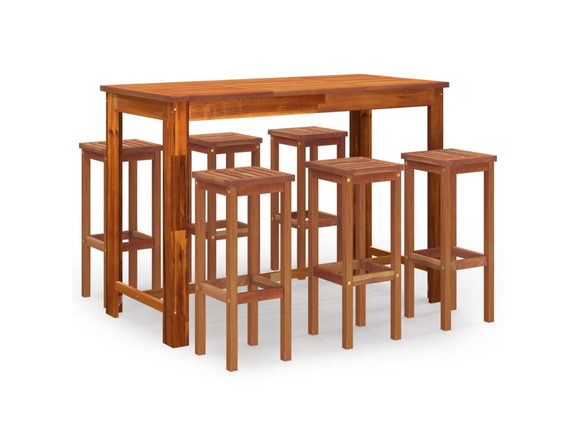 Garden Bar Set, Garden Bar Sets Vidaxl Marrom Madeira De Acácia (mesa Com 150 Cm De Comprimento)