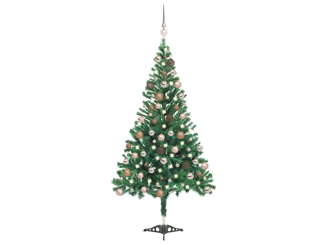 Vidaxl Árvore De Natal Artificial Pré-iluminada Com Bolas 230 Ramos