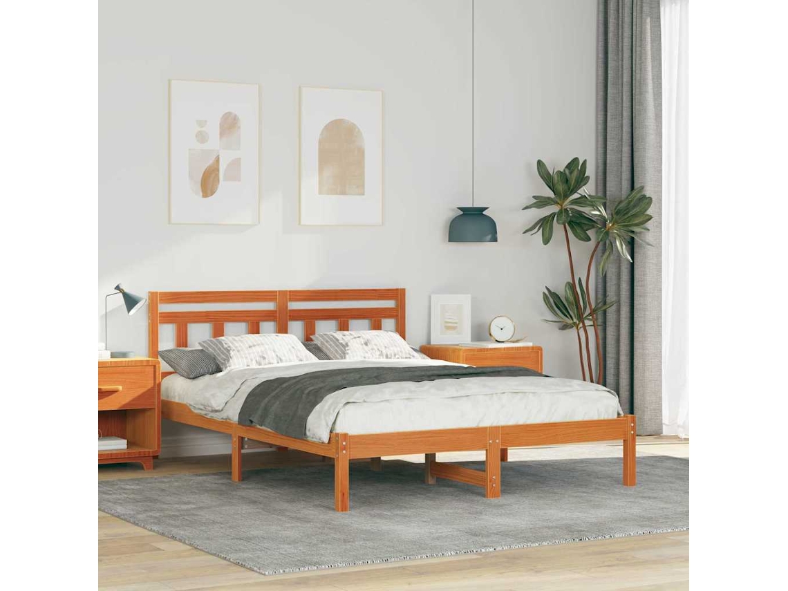 Vidaxl Estrutura Da Cama Castanho 120 X 190 Cm