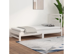 Vidaxl Estrutura Sofá-cama De Puxar 2x(90x190) Cm Pinho Maciço Branco