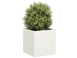 Vidaxl Vaso/floreira 40x40x40 Cm Aço Laminado A Frio Branco