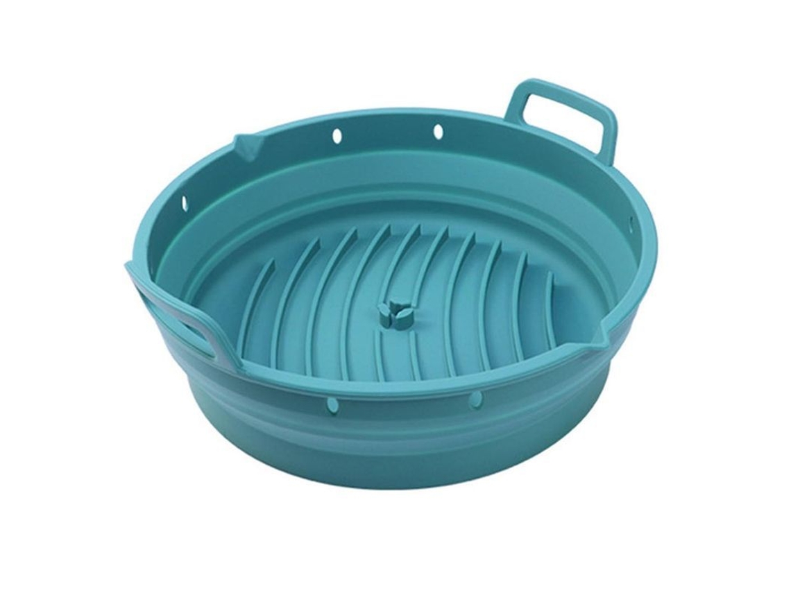 Sartén De Freír Multifuncional Com Mangueira Antiaderente Resistente Ao Calor De Silicone De Grau Alimentar Reutilizável Ronda Azul
