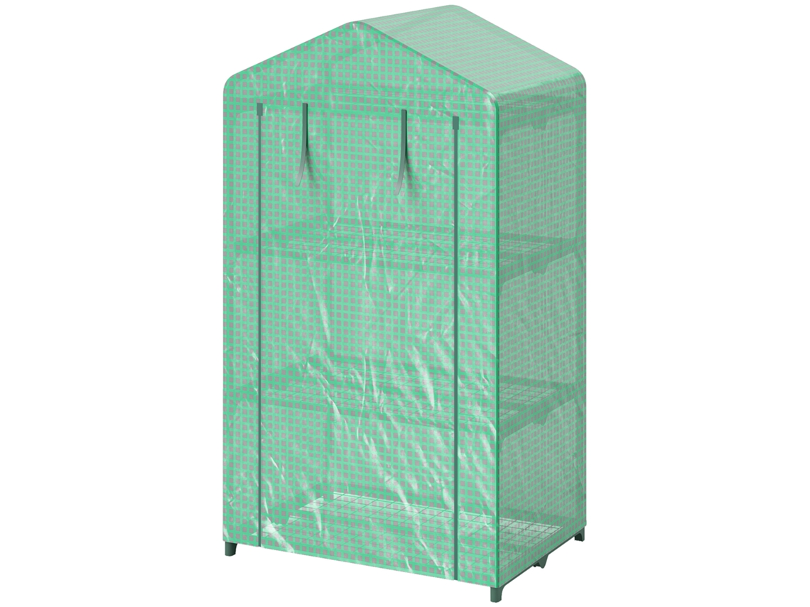 Green Gate Enroll Jardim 3 Andares Estrutura Metálica PE com Cobertura Anti-UV 69x49x125 cm