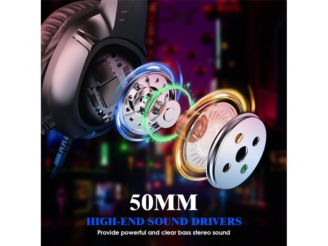 Auriculares con Cable para Juegos de Esports, Luces Led, Micrófono Ajustable, Compatibles con Teléfonos y Tablets, Soulbytes S20 | S/MARCA