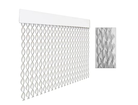 Cortina de porta com cordão espiral Tambre 90 X 210 Branco-Tran 20206D FPLUS