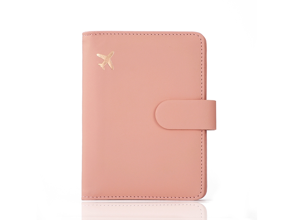 Porta-passaporte /carteira Em Couro Pu Rosa