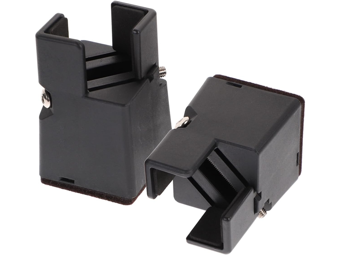 Conjunto De 2 Elevadores De Móveis Ajustáveis Em Aço, 5 Cm (22-42 Mm), 250 Kg, Na Cor Preta.